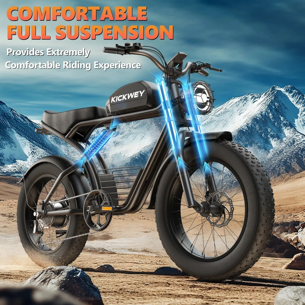 Kickwey K7 Pro Adult Electric Bicycle1500w(Dual Motor 1500w×2) 48V 23ah Mountain