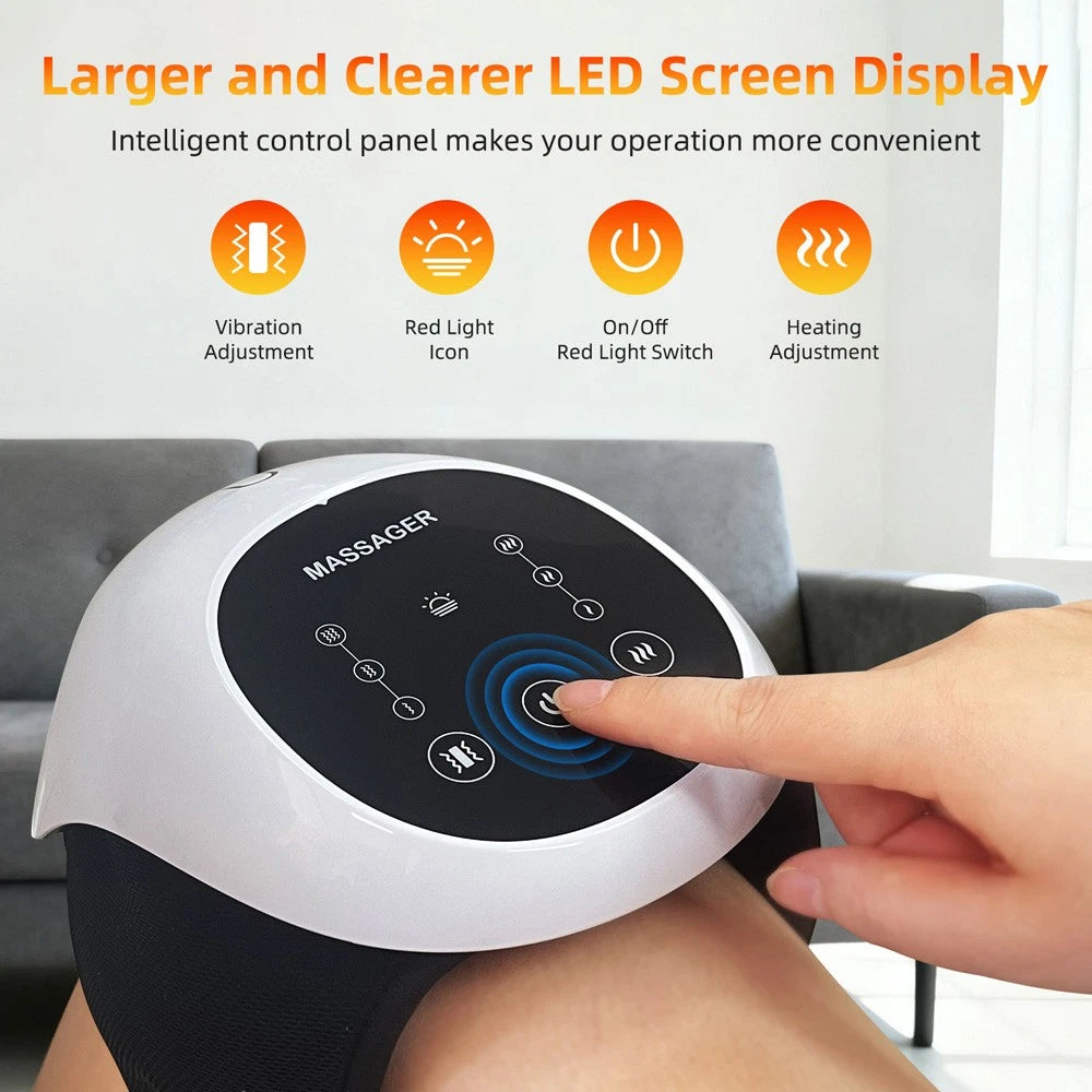 Wireless Knee Massager with Heat Red Light Vibration for Knee Pain Relief Care