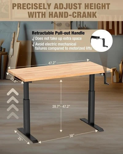 WORKPRO Adjustable Workbench with Crank Handle 300LBS Load Capacity for Workshop